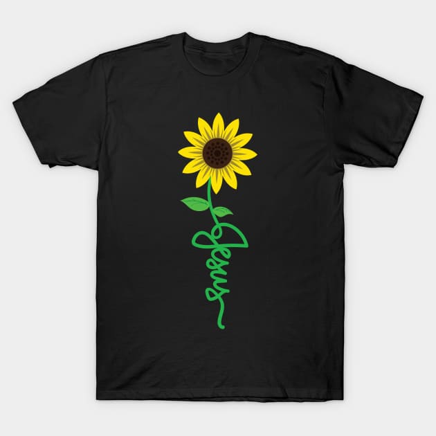 Christian Sunflower Jesus Floral Pastors Wife Gift T-Shirt by ScottsRed